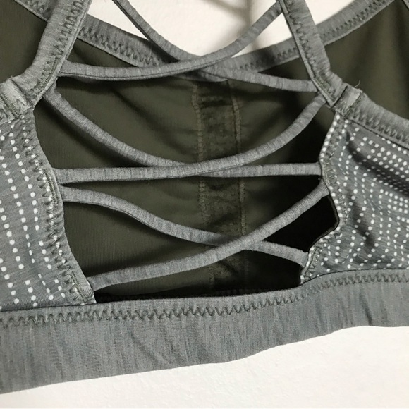 PrAna Green Geometric Print Lattice Back Isaline Sports Bra Size XS - Picture 6 of 12